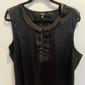 Size 18 Black Covered Button Sleeveless Silk Shell from Talbots NWOT
